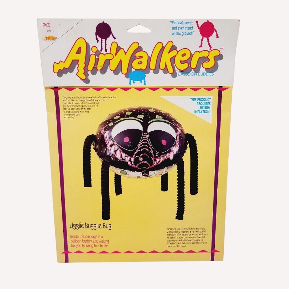Vtg Halloween Ugly Bugglie Bug Air Walker 1987 Balloon Buddies Black Bug Hanging